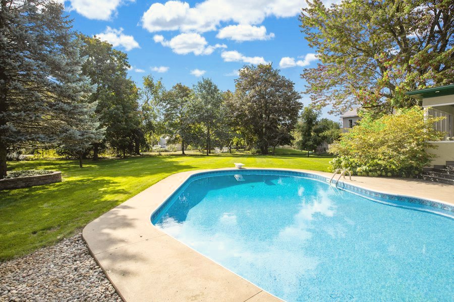 The pool in summer