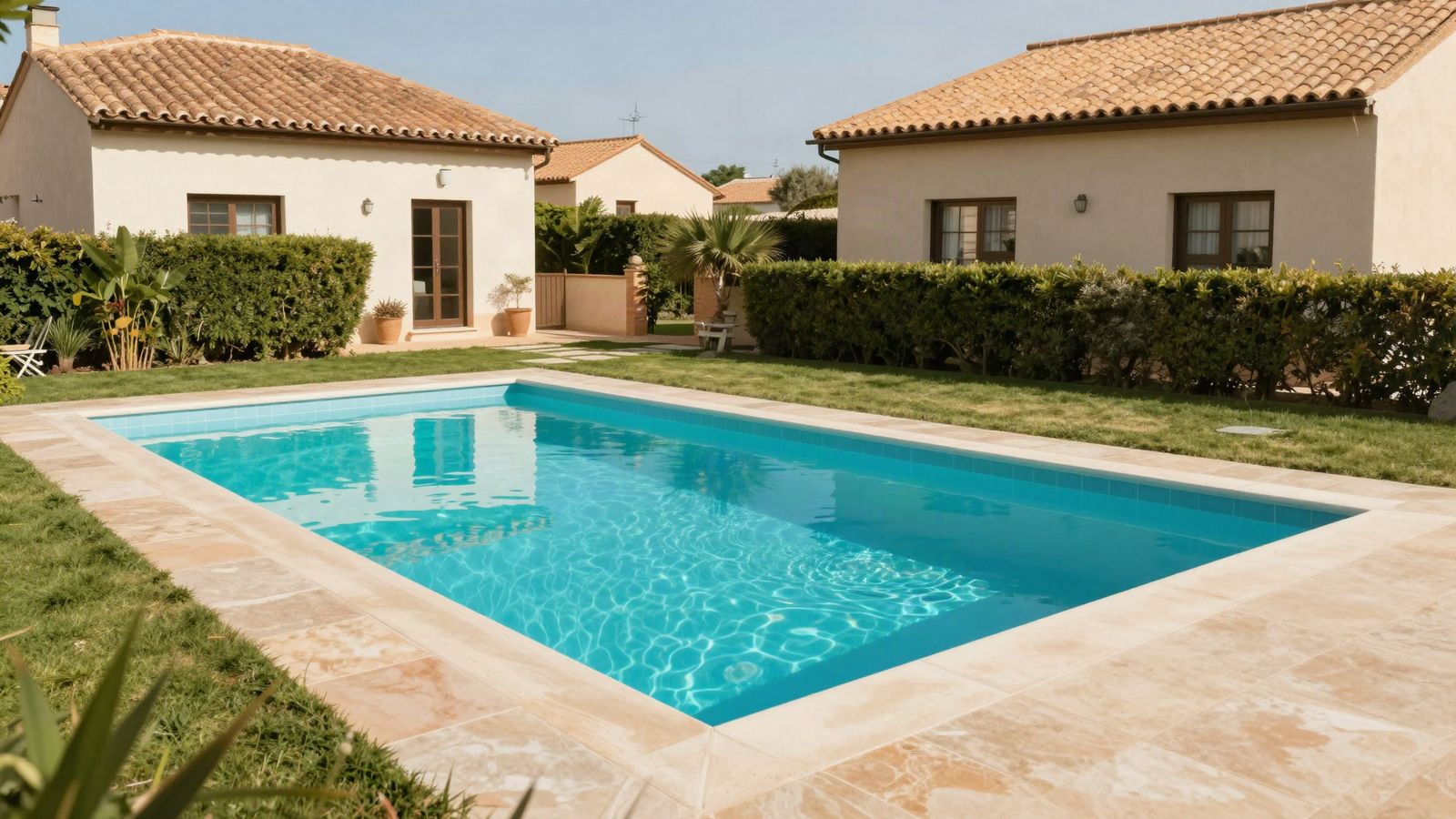 Private pool in the garden of a semi-detached chalet